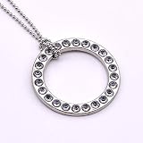 【手品 マジック】Ring & Chain/リング&チェーン 感脳ネックレス 近景マジック道具 手品 道具 (シルバーダイアモンド嵌め込む丸リンク)