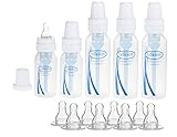 Dr. Brown's BPA Natural Flow Bottle Newborn Feeding Set (Packaging may vary) and 8 - Level 2 Nipples