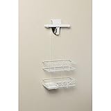 ボヌール バスカウンター シャワーラック2段 収納ラック お風呂 収納 バス用品 石鹸皿付き ホワイト 用品 棚 ボディーソープ リンス