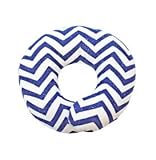 ESMERALDA(エスメラルダ) ドーナツ枕 日本製 ひとつひとつ手作り 赤ちゃん 頭の形が良くなる【まる型】シェブロンブルー