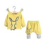 子供上下セット服 男の子 女の子 服 長袖 秋 Pojour Tシャツ＆パンツ 可愛いベビールームウェア 子供 丸首 普段着 カジュアル スポーツ 旅行 記念日 プレゼント イエロー
