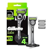 Gillette ジレット 髭剃り 本体 替刃 4個 スタンド付 カミソリ 剃刀 メンズ 深剃り ラボ 【Amazon.co.jp限定】