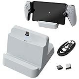Buziba 充電ステーション コントローラー充電器 PS5用 高速充電ドック ポータブル充電スタンド Type C充電ポート付き Playstation Portal ゲームコンソール用 (ホワイト)