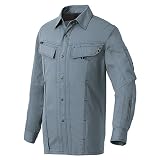 (AITOZ) アイトス 夏用作業服・作業着 長袖シャツ (生地薄め・男女兼用) (AZ30535) アイアンブルー　6L