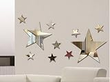 10個入りのセットクリエイティブ5つ星壁ミラーステッカーfor Kids Child ' sベッドルームホームDeco、3d DIYクリスタル壁デカール壁画