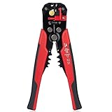 自動ワイヤーストリッパー Anbaituer 3-in-1ワイヤースト リップ クリンパ付き多機能プライヤー10-24 AWG用ターミナルツール ストリップ線径自動調整 絶縁 (赤い)