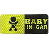 Baby in car ステッカー 反射 タイプ 赤ちゃん セーフティサイン a337 Active Island (ライトグリーン)