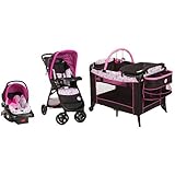 Disney Amble Quad Travel System, Garden Delight Minnie and Sweet Wonder Play Yard, Garden Delight Mi