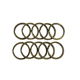 二重リング 平型 キーリング 外径15mm〜30mm 二重カン 金属パーツ キーホルダー用 手芸 レザークラフト 20個入 (アンティークゴールド, 外径20mm)