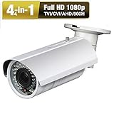 Amview AHD HD Ture 1080P 2.6MP Waterproof 42IR LEDs 2.8-12mm Varifocal Bullet CCTV Security Camera [