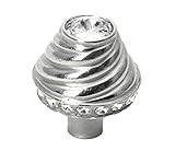Carpe Diem Hardware 864-24C Cache Round Knob Made with Swarovski Crystals, Large, Platinum [並行輸入品]