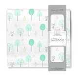 SwaddleDesigns Cotton Muslin Swaddle Blanket Green Woodland [並行輸入品]
