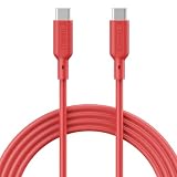 アドテック やわらかい シリコン 素材 USB Type-C ケーブル 1.0m 100W 5A対応 USB2.0 絡まない 高耐久 eMarker搭載 PD 充電 高速充電 急速充電 急速 データ転送 ノートPC MacBook iPhone17 Android Galaxy 1m スマホ スタブレット パステル レッド APC-V1010SCC-U2-RD