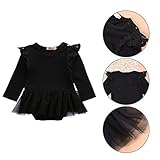 PER　ベビー服　キッズ服　ドレス　子供服　レース　長袖　可愛い　天使　プレゼント　綿　ふわふわ　春夏 (L, ブラック)