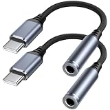 【2枚】USB Type-C to 3.5mm イヤホンジャックアダプタ USB CからAuxオーディオドングルケーブルコード Galaxy S25 S25+ S24 Note 20 10 MacBookに対応
