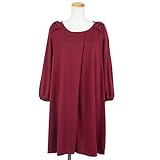 【マタニティ】【授乳口付き】【ワンピース】肩りぼんワンピース (ワイン)