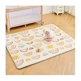 GU MODE プレイマット ベビープレイマット シームレス リバーシブル 床暖房対応 両面使用 250x180x2cm 高密度XPE素材 一年保証 ベビーマット 安全無味 厚さ2cm 赤ちゃん 厚手 防水防寒 清掃簡単 衝撃緩和【レインボー】
