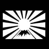 日章旗 富士山ステッカー 日本国旗 防水・車ステッカー 白