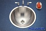 Houzer CRTO-1620-1 Opus Series Conical Topmount Stainless Steel Lavatory Sink with Overflow [並行輸入品]