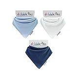 Dribble Ons Boys Bandana Bib - Baby Blue, Navy & White - ** ** (Gift Wrap Available) by DribbleOns
