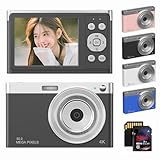 EdwAL 5000万画素 4K録画 2.88インチ デジタルカメラ 32GB SDカード OTGアダプター付き 48MP 大人 子供向け セルフタイマー 16倍ズーム スマイル キャプチャー 連写 顔検出 手振れ補正 LEDライト ストラップ穴 付き 自撮り 動画 撮影 AF 三脚対応 防水 小型 コンパクト デジカメ 練習機用 スマホに送る (ピンク)