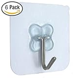 Homee Meike Heavy Dutyステンレススチールフックソリッド接着剤なしでトレースバスルームキッチンの壁 ホワイト HOMEE