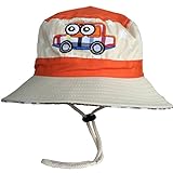 (ビグッド)Bigood 可愛い 赤ちゃん ベビー 帽子 子供 ハット サファリハット つば広 キッズ 男の子 女の子 キャップ 日よけ UVカット 車柄 春夏 お出かけ（ベージュ）