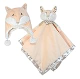Stephan Baby Ultra-Soft Cuddle Bud Security Blanket and Matching Fuzzy Hat Gift Set, Fiona Fox by St