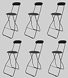 6点セット　カウンターチェア　ブラック　折りたたみ　背付  lh-0335-6