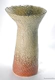 茶ビードロ灰釉口広手ひねり花器　（信楽焼・花瓶・花入れ・花器・壺・壷・水盤・フラワーポット・フラワーベース・Z）