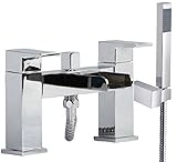 Modern Square Open Spout Bath Mixer Tap + Shower (Sire 4)
