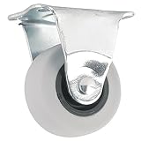 TPR Rubber Caster Wheel with Rigid Non-Swivel Top Plate - 2-Inch - 90 lb. Load Capacity - Non-Markin