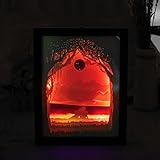 ohtop Papercutライトボックス、LED USBナイトライトランプクリエイティブ絵画、Lovers Sunrise Night Lamp for Baby Nurseryキッズ寝室リビングル