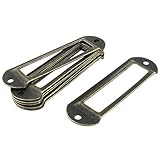 SODIAL(R) オフィスファイル引き出しタグラベルホルダー70ミリメートル x 21ミリメートル 8個ブロンズトーン