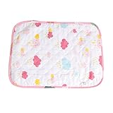 Limi　ベビー　キッズ　綿100%製　おむつ取替えマット　おむつ替えシート　6層　3サイズ 3色選択可能　防水　漏れにくい　 (L, ピンク)