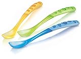 Nuby ID5377 Set of 3 Weaning Spoons Blue / green / Yellow
