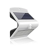 Emopeak 1個 16 LED ソーラーライト 人感センサー付き 広角 夜間自動点灯 玄関入口/屋外照明/防犯照明/軒先/ガーデン/駐車場などに適用（おまけ: 3M防水両面テープ）