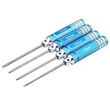 Pixnor 4pcsメタル六角六角スクリュードライバースクリュードライバーツールキット1.5 MM 2.0 MM 2.5 MM 3.0 MM for RCヘリコプター(ブルー)