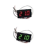 Fenteer 温度計　デジタル　LED　-30〜800℃　2個入り　熱電対　Kタイプ　パネル型　プローブ付　赤＆緑　高精度