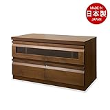 天然木アルダー材コーナーTVユニットシリーズ 幅80cm ダークブラウン TE-0025