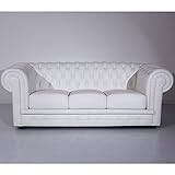 総革張り 本革 ソファー チェスターフィールドソファー 鋲止め 三人掛けエテルノ ホワイト 色