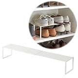 シューズラック スリム 下駄箱中 伸縮シューズラック フレーム ホワイト 02572