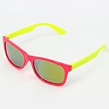 WALK ファション サングラス　ネオンカラー（キッズサイズ/テンプル内寸法：115mm　J-33 (ピンク/イエロー)