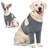 IECOii 犬用 リハビリ 関節プロテクター 調節可能 舐め防止 犬 サポーター 柔らかい 伸縮性 犬 前足 肘 けが 老犬介護 術後保護 関節保護 中型犬 グレー M