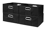 Niche Cubo Half-Size Foldable Fabric Storage Bins (Set of 4) Black [並行輸入品]