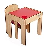 リトルヘルパーファンステーション ソロ テーブル椅子セットペン立て付き メープル/レッド