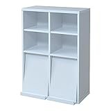 JKプラン 6BOXシリーズ ディスプレイラック2枚扉 雑誌や本のディスプレーに便利なラック 幅60cm ホワイト fr-048-wh