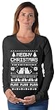 meeoweeクリスマスUglyセーター – Cute Xmasパーティーマタニティ長袖シャツ US サイズ: XL カラー: ブラック