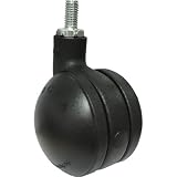 SAMSONG CASTER SAMSONG デザイン双輪キャスター「Bola」黒 ネジ 自在 50mm BOLA-T-50-BK