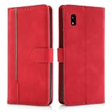 【CASAFUNY】 Galaxy A21 SC-42A / Galaxy A20 SCV46 SC-02M ケース 手帳型 耐衝撃PUレザー 携帯ケース ギャラクシー A21 スマホケース シンプル ビジネス風 カバー SCV46 SCV49 SC-42A SC-02M 手帳型ケース お洒落 スマホケース A20 A21 ケース 手帳型 カードポケット マグネット開閉式 スタンド機能-レッド